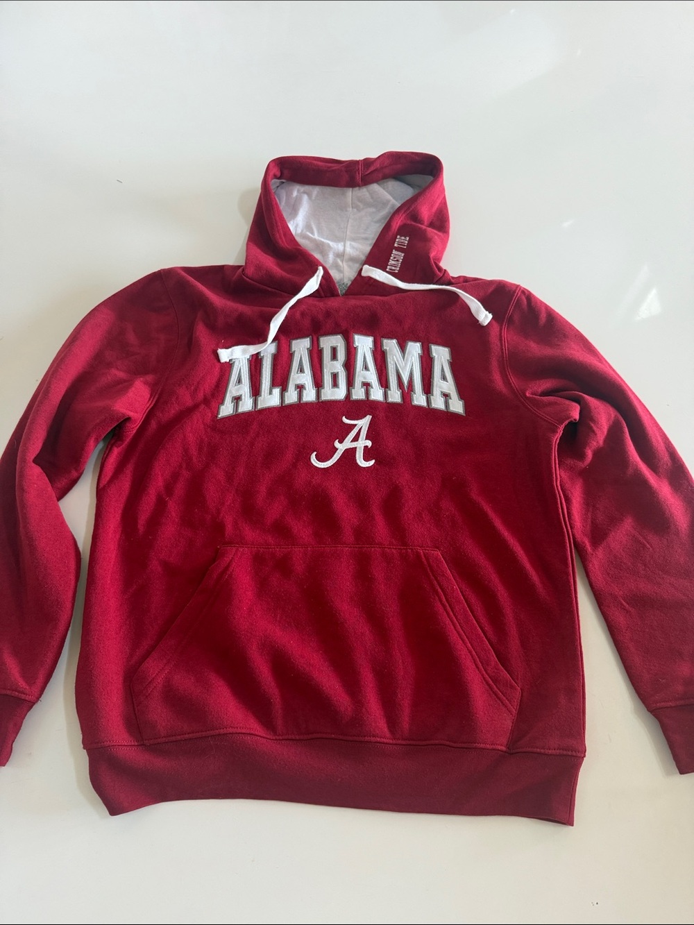 Stadium Athletics Crimson and White Alabama Crewneck Hoodie